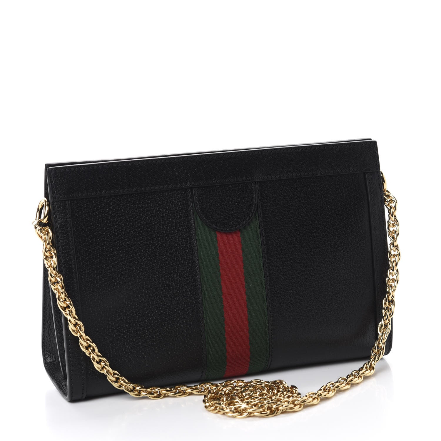 Gucci Calfskin GG Web Small Ophidia Chain Shoulder Bag Black 3 of 10