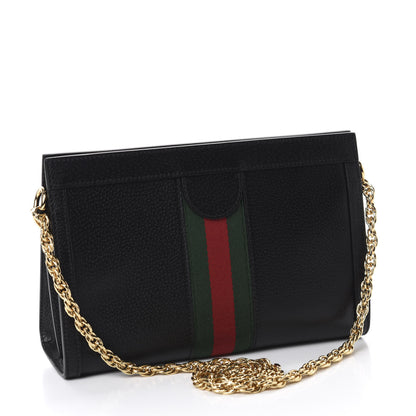 Gucci Calfskin GG Web Small Ophidia Chain Shoulder Bag Black 3 of 10