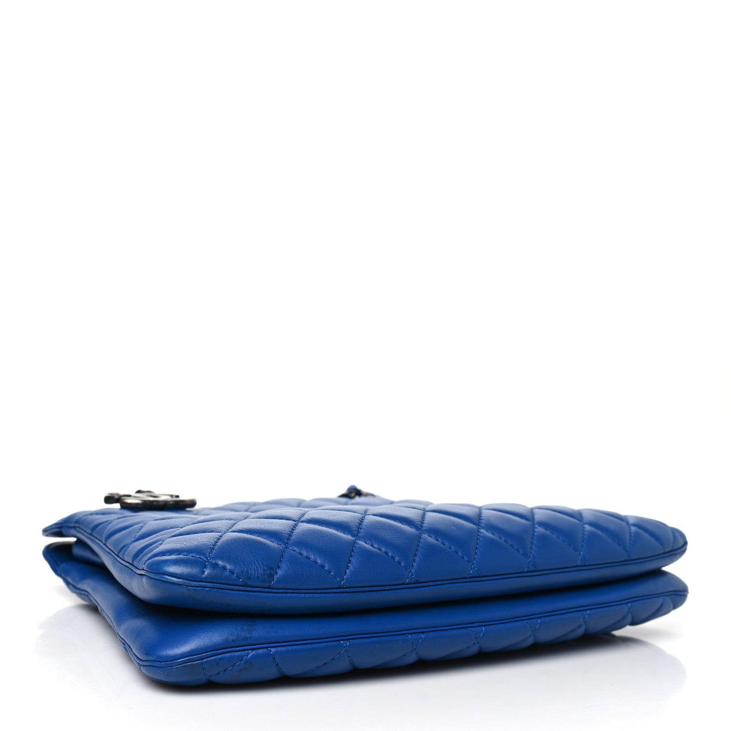 Chanel Lambskin Quilted Shopping Tote Blue 4 of 11