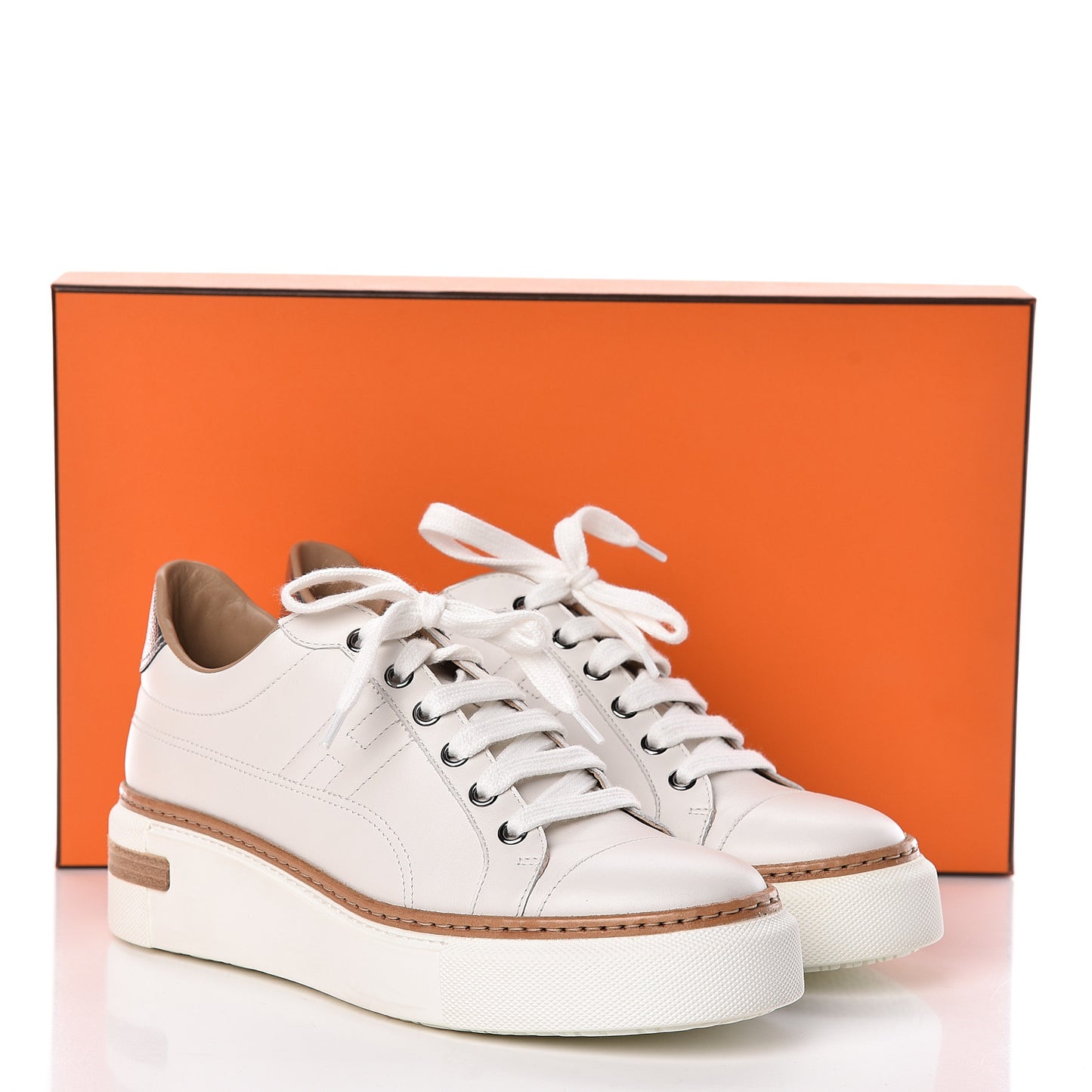 Calfskin Polo Sneakers 38 White