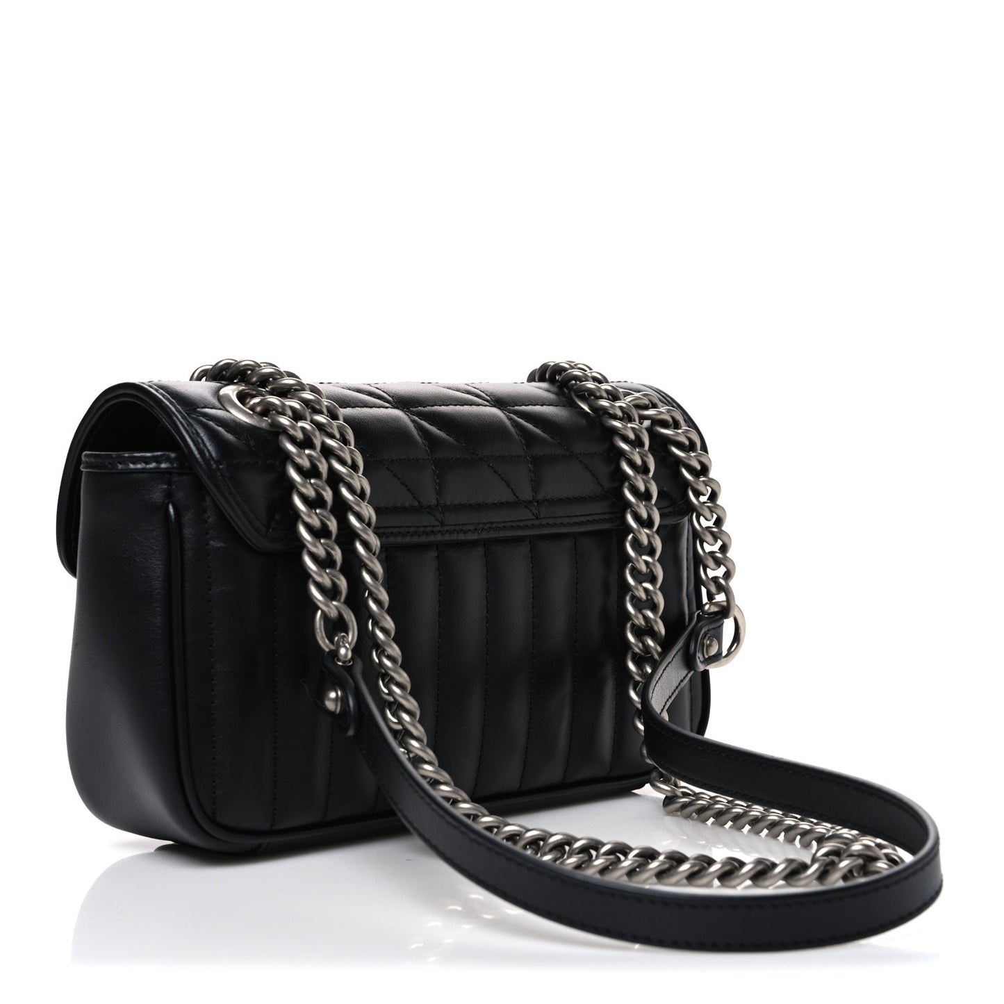 Calfskin Matelasse Aria Mini GG Marmont Shoulder Bag Black Black