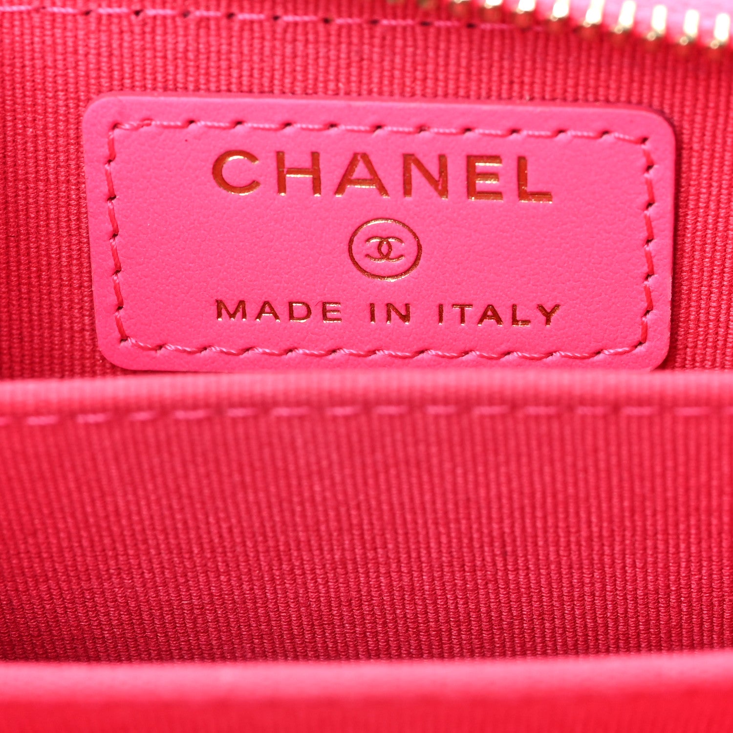 Chanel Patent Chevron Quilted Zip Around Boy Coin Purse Wallet Neon Pink 6 of 7