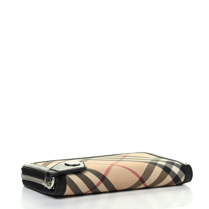 Burberry Supernova Check Large Zip Around Wallet Black 3 of 4