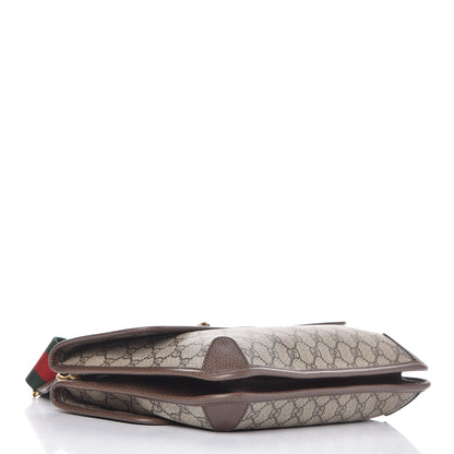 Gucci GG Supreme Monogram Web Neo Vintage Double Flap Messenger Bag Beige New Acero 4 of 9