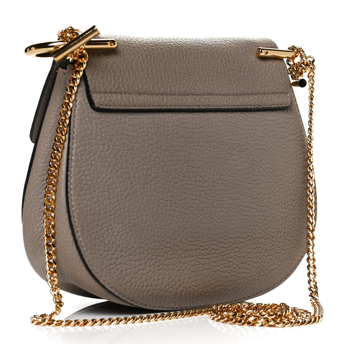 Grained Lambskin Mini Drew Shoulder Bag Motty Grey