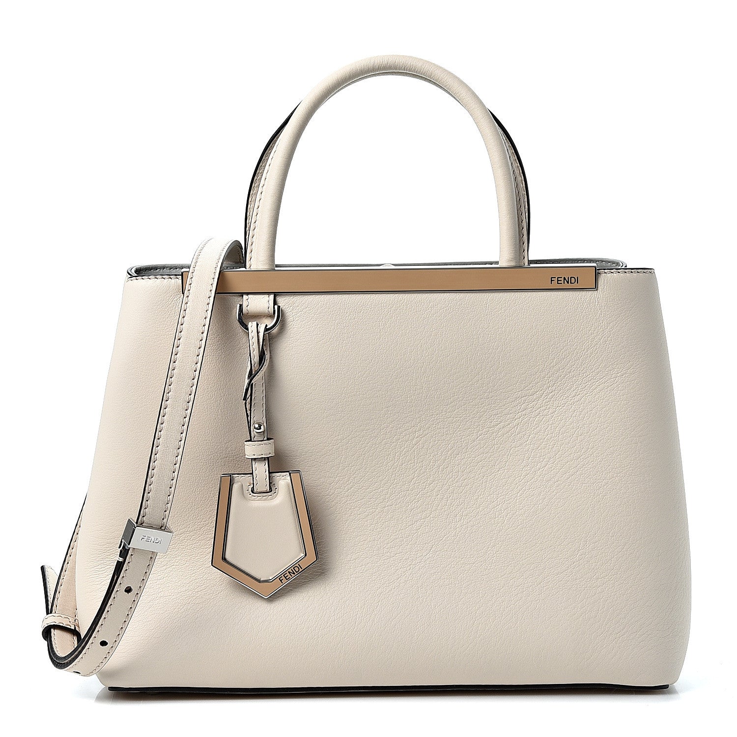 Fendi Vitello Dolce Century Petite 2Jours Tote Camelia Ghiaccio 1 of 8