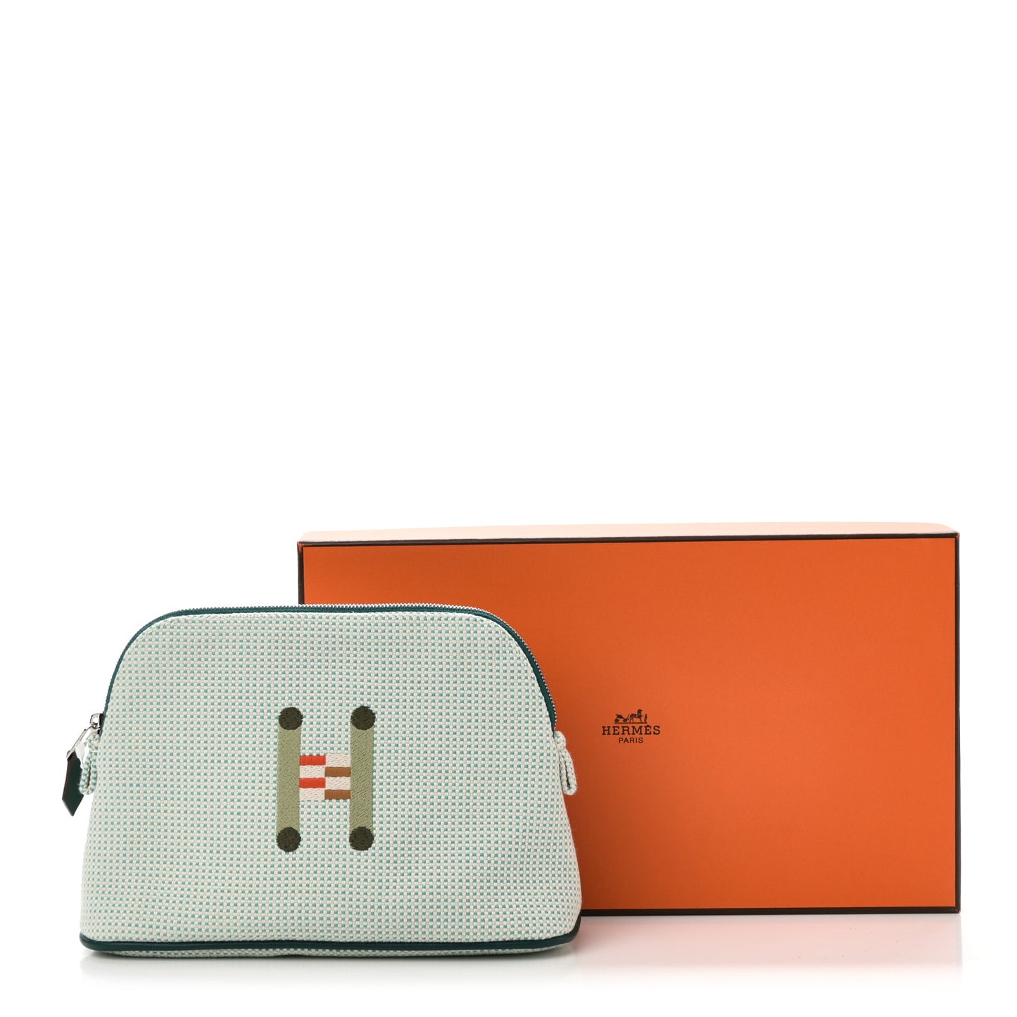 Cotton Canvas Crazy H Mini Bolide Case Nuage Menthe