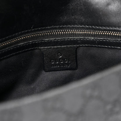 Gucci Monogram Horsebit Chain Studded Flap Shoulder Bag Black 6 of 13