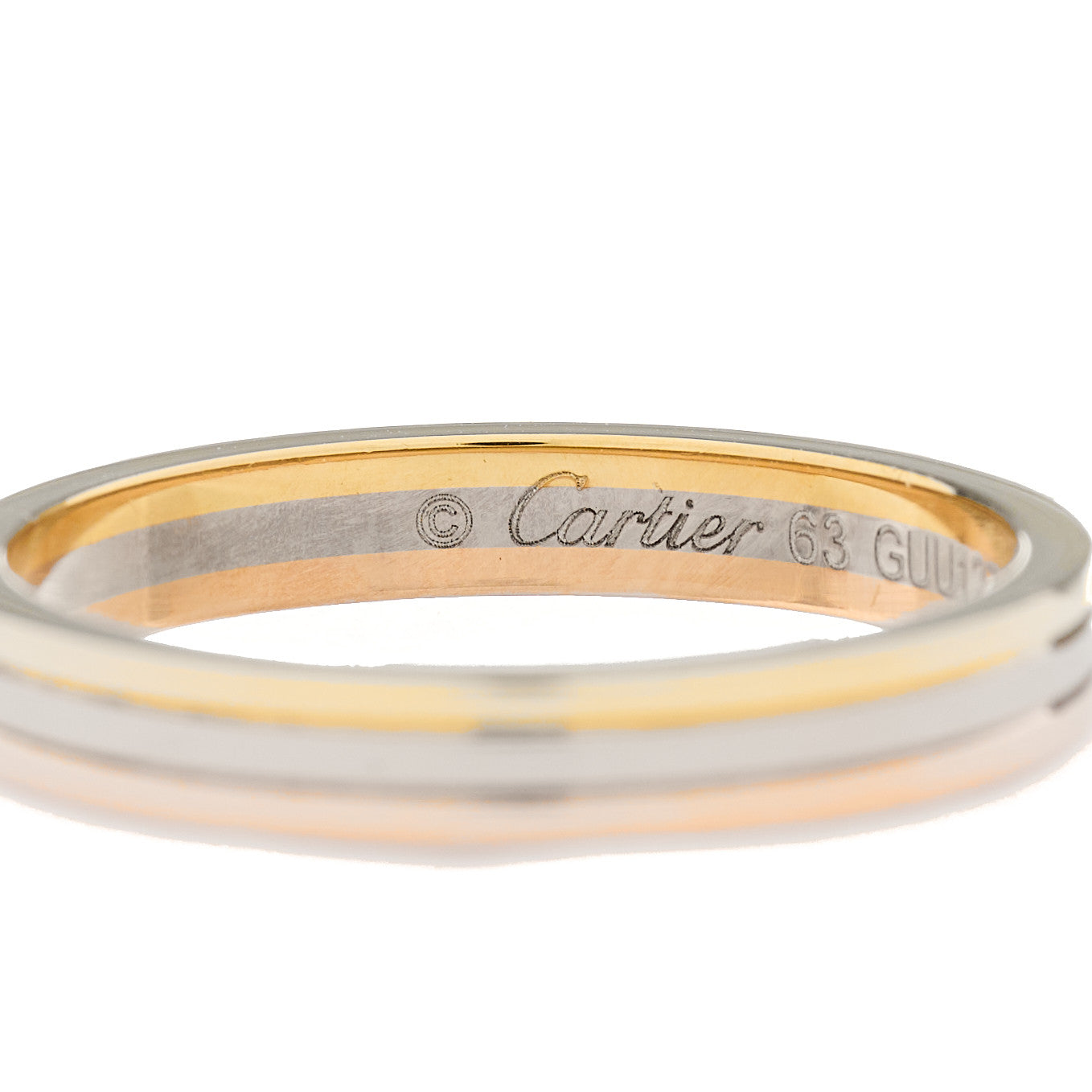 18K Pink White Yellow Gold 3.5mm Vendome Louis Cartier Wedding Band Ring 63 10.25