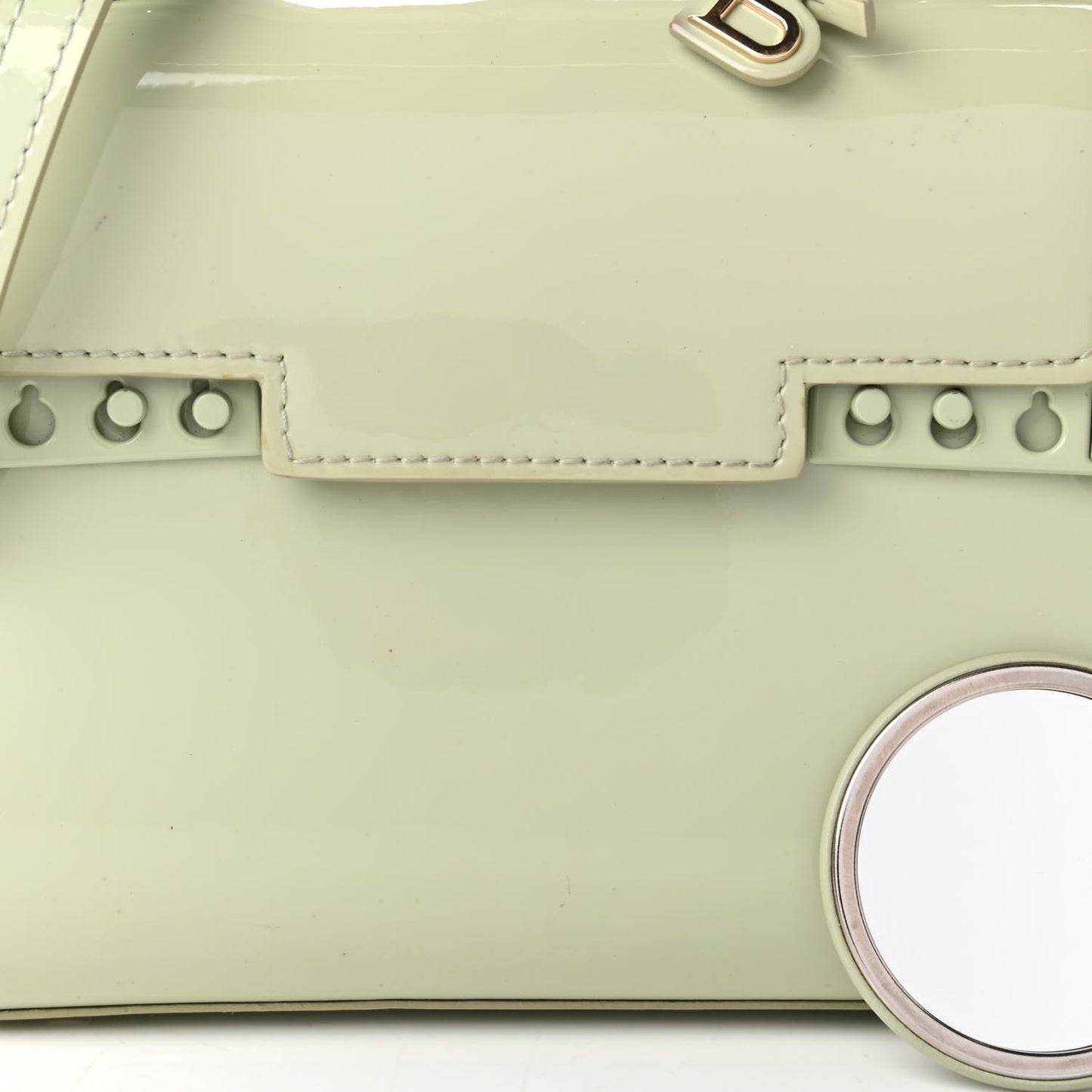 Patent Calfskin Micro Tempete Satchel Almond