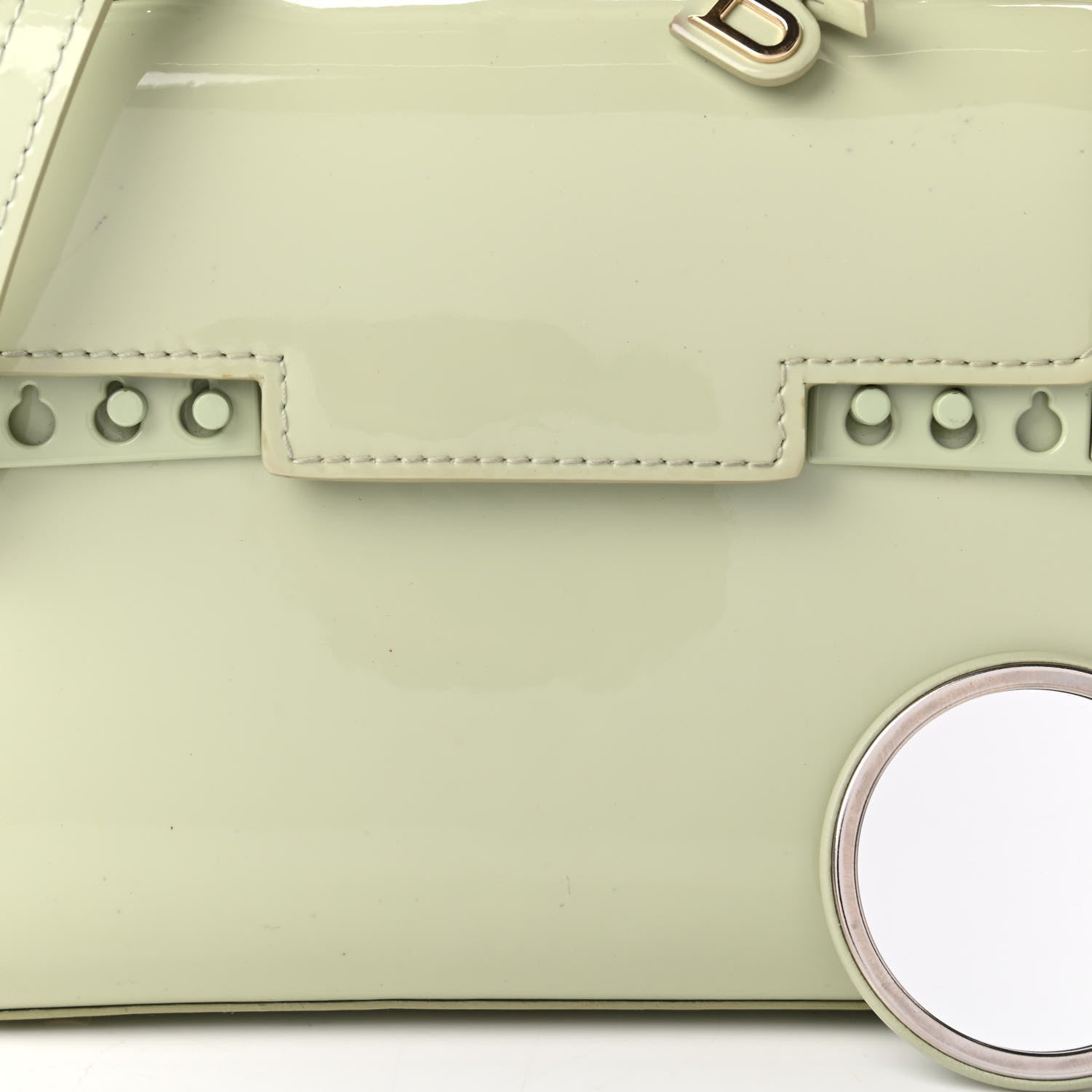 Delvaux Patent Calfskin Micro Tempete Satchel Almond 10 of 11