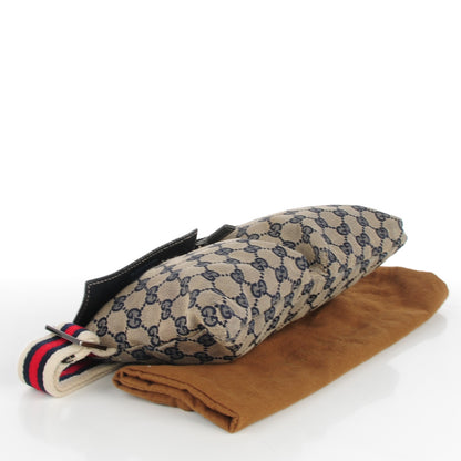 Gucci GG Monogram Web Double Pocket Belt Bag Navy 4 of 7