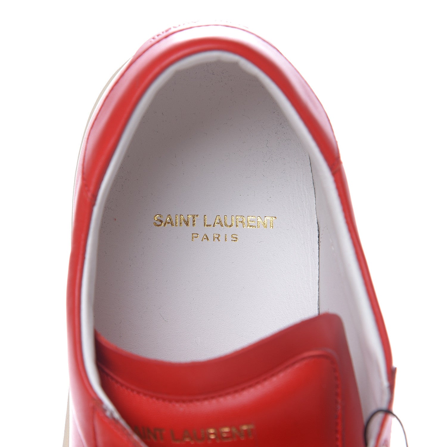 Saint Laurent Calfskin Mens Flat Heel Wolly Sneakers 44 Red Flame 6 of 9