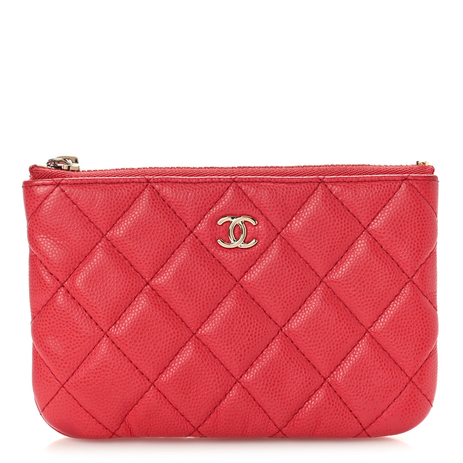 Chanel Caviar Quilted Small Cosmetic Case Dark Pink 1 of 10