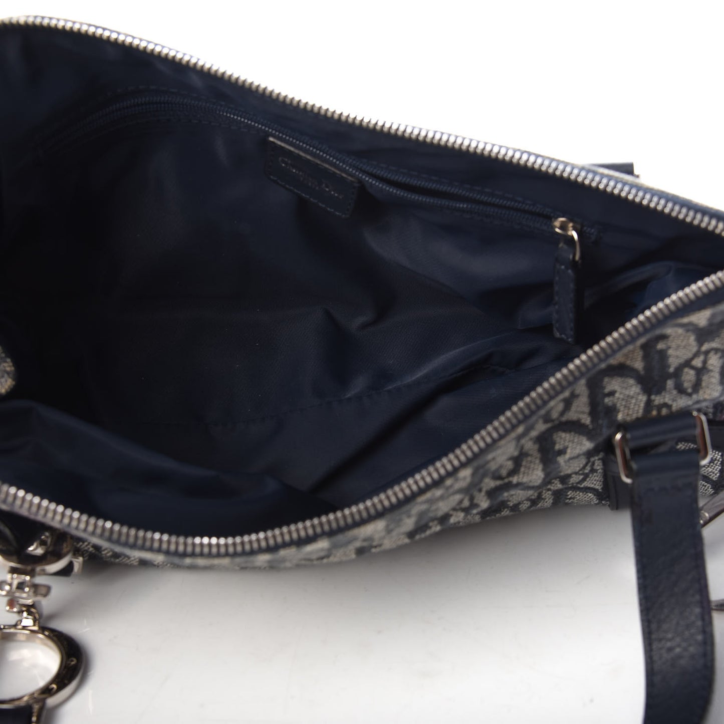 Denim Monogram Charms Shoulder Bag Blue