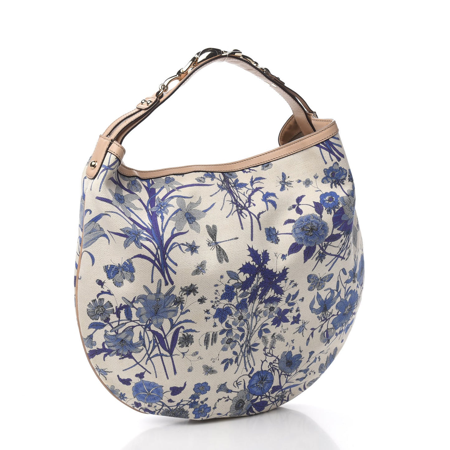 Canvas Flora Floral Large Wave Hobo Blue