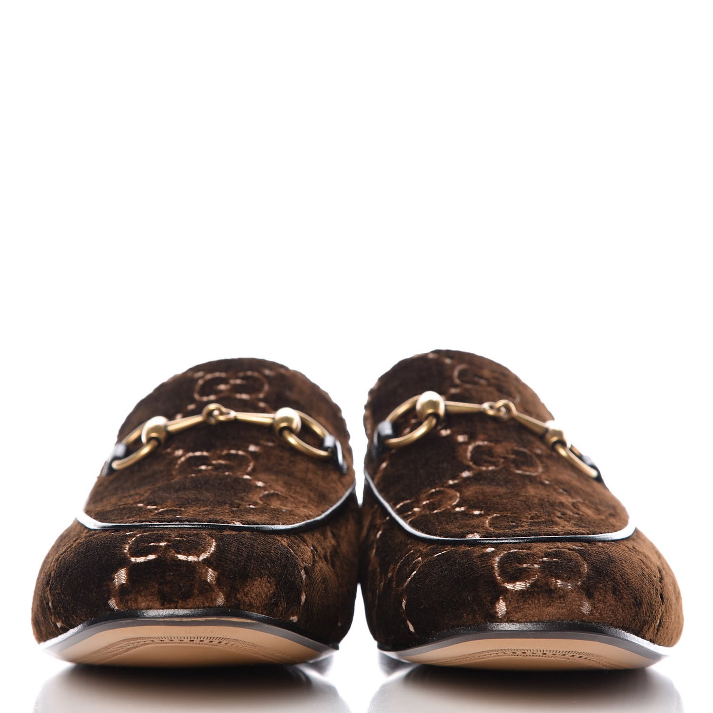 Velvet GG Monogram Mens Princetown Slippers 8 Brown