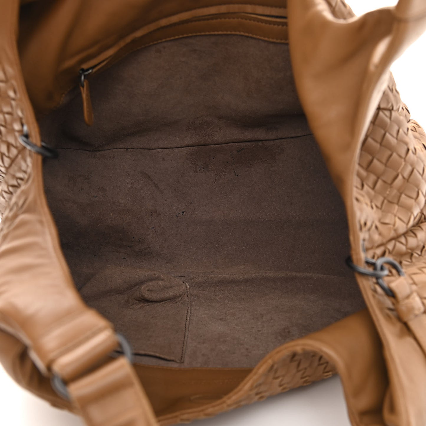 Nappa Intrecciato Medium Campana Hobo Camel