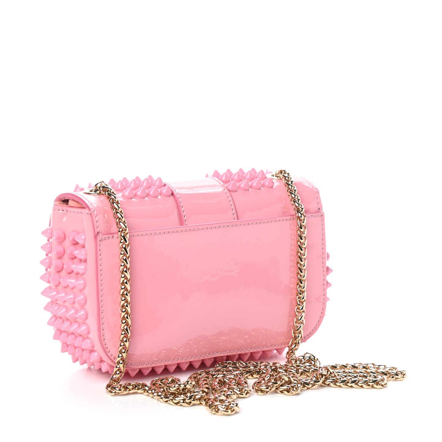 Patent Spiked Sweety Charity Crossbody Bag Rose