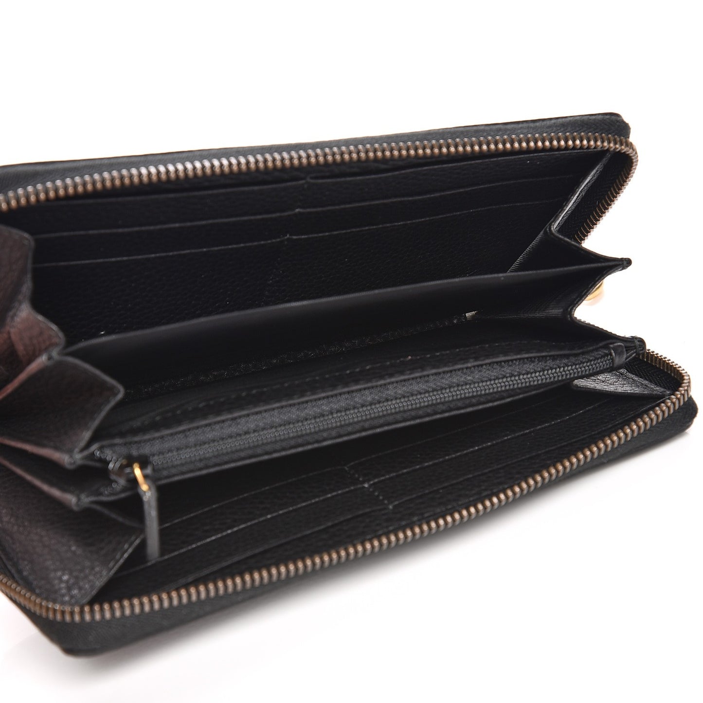 Cellarius Calfskin GG Marmont Charm Zip Around Wallet Black