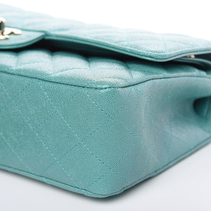 Chanel Iridescent Caviar Quilted Medium Double Flap Green 9 of 10