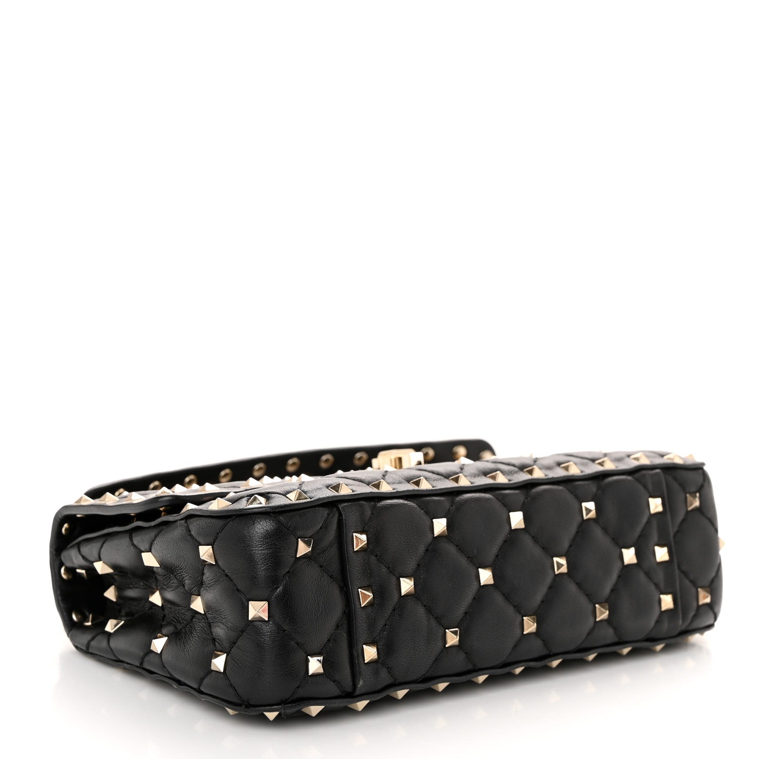 Valentino Garavani Lambskin Small Rockstud Spike Shoulder Bag Black 4 of 11