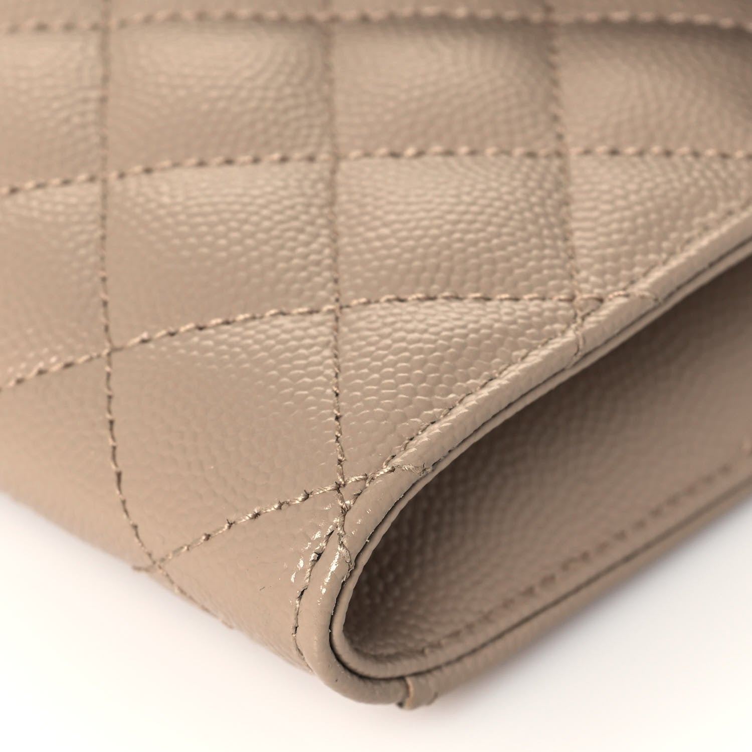Saint Laurent Grain De Poudre Textured Mixed Matelasse Triquilt Monogram Clutch Dark Beige 9 of 12