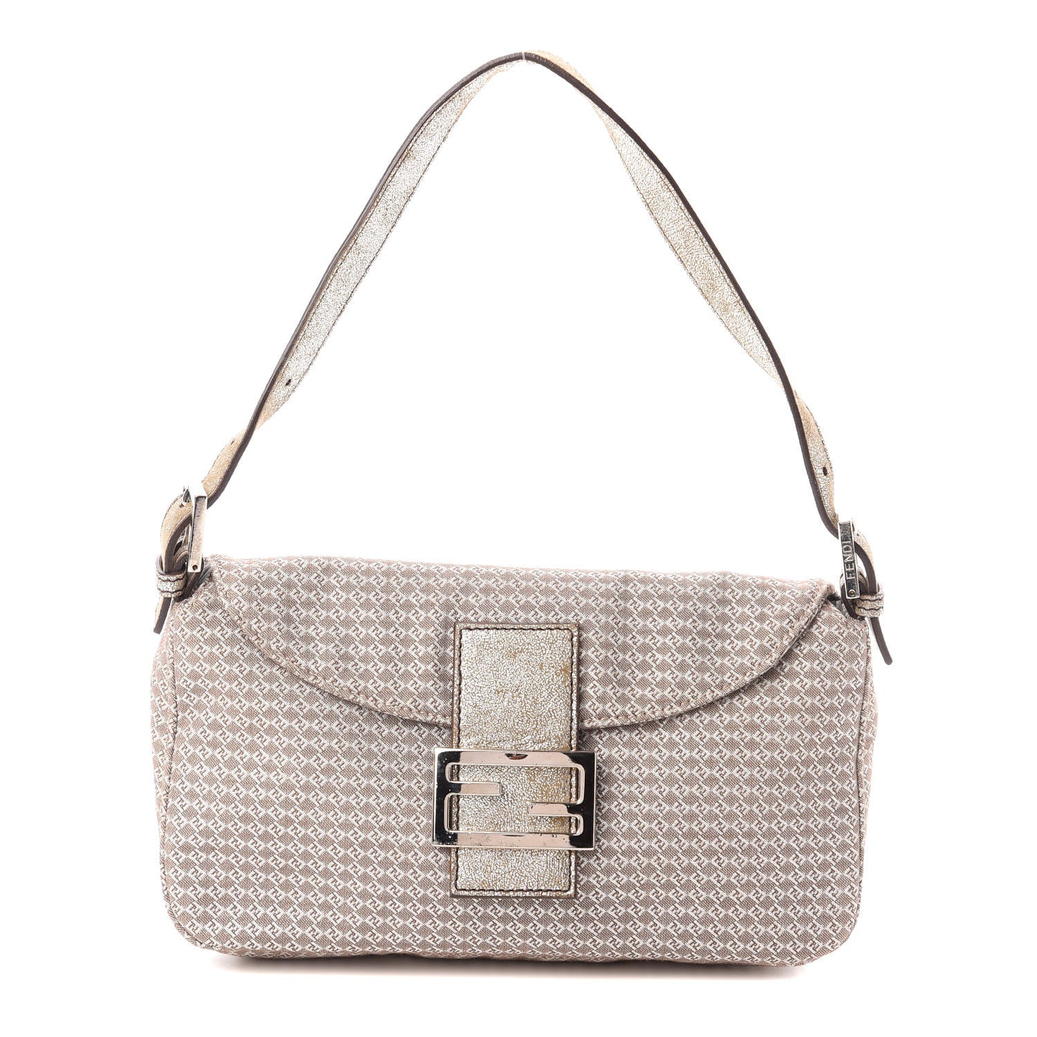 Fendi Metallic Zucchino Baguette Silver 1 of 9