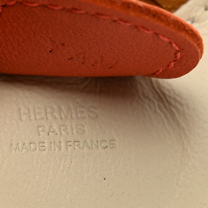 Hermes Milo Lambskin Grigri Rodeo Horse Bag Charm PM Craie Sesame Cornaline 4 of 4