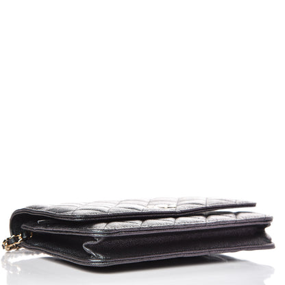 Chanel Iridescent Caviar Quilted Wallet On Chain WOC Black 4 of 12