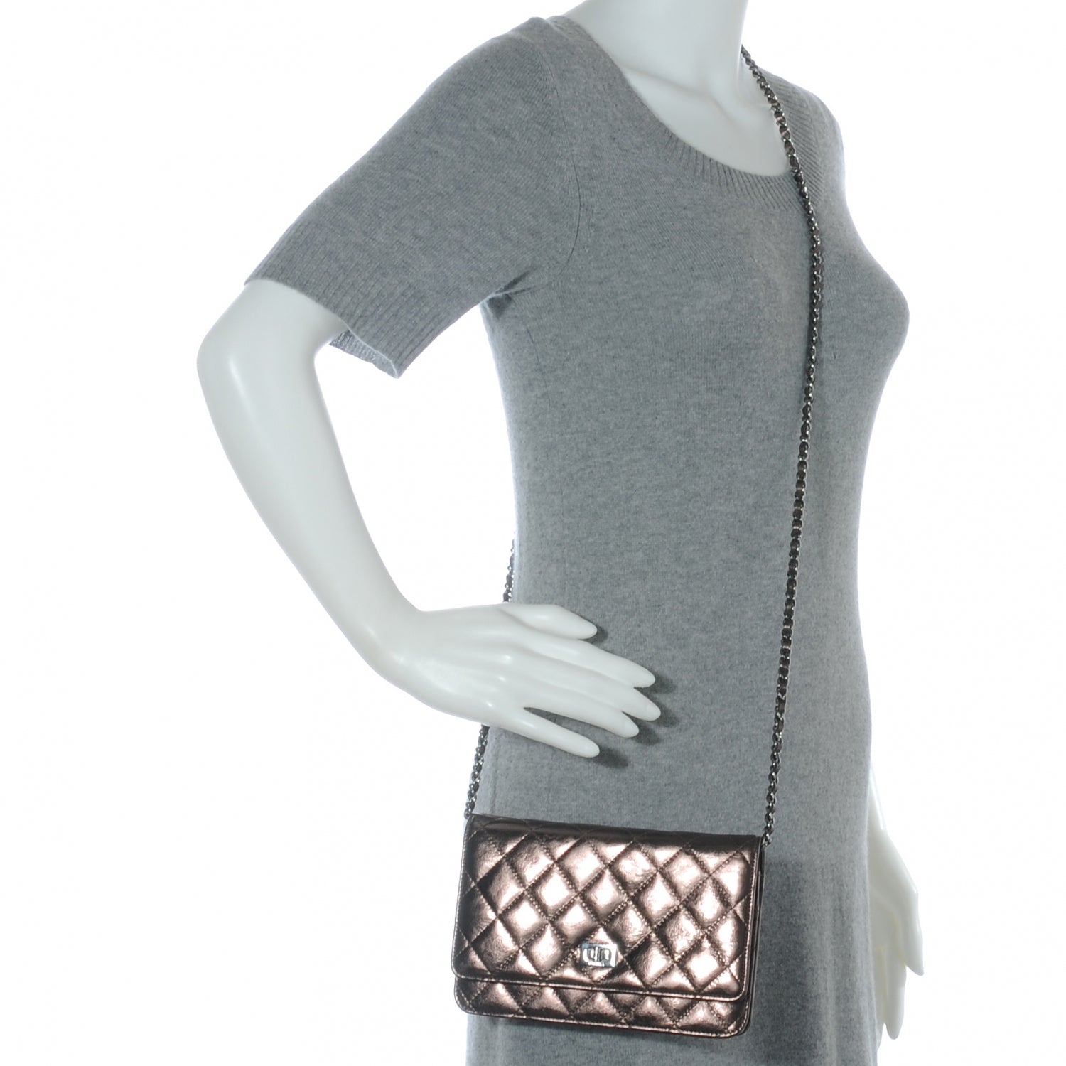 Chanel Calfskin Reissue Wallet On Chain WOC Bronze 2 of 8