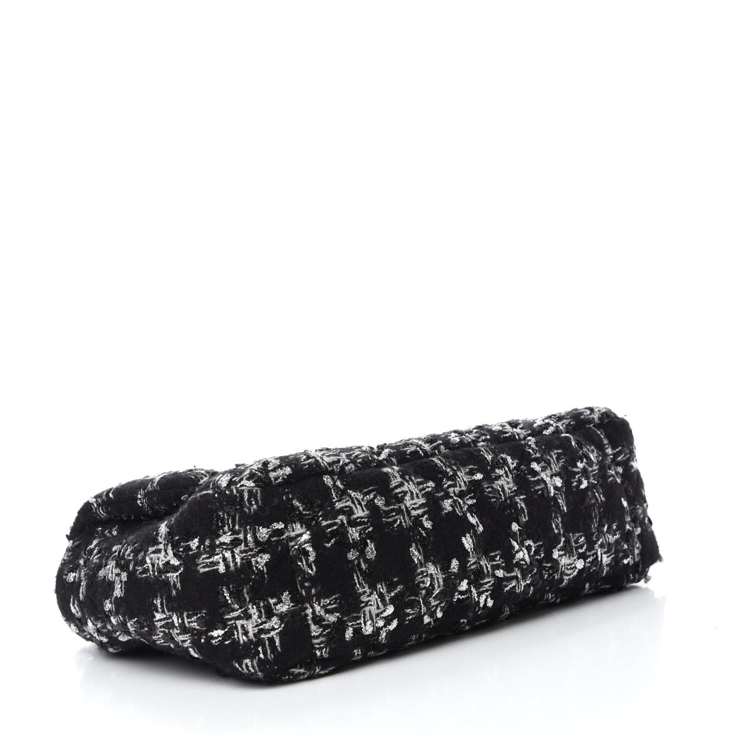 Chanel Tweed Quilted Medium Chanel 19 Flap Black Silver Ecru 4 of 12