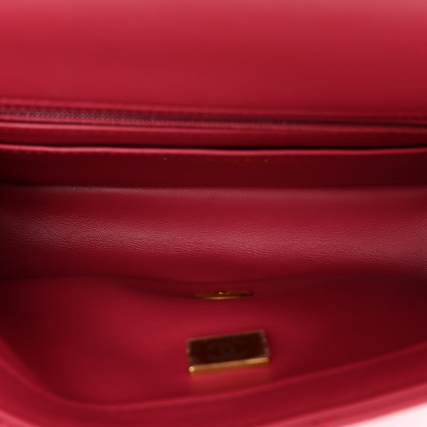 Lambskin Quilted Mini Rectangular Pearl Crush Flap Fuchsia