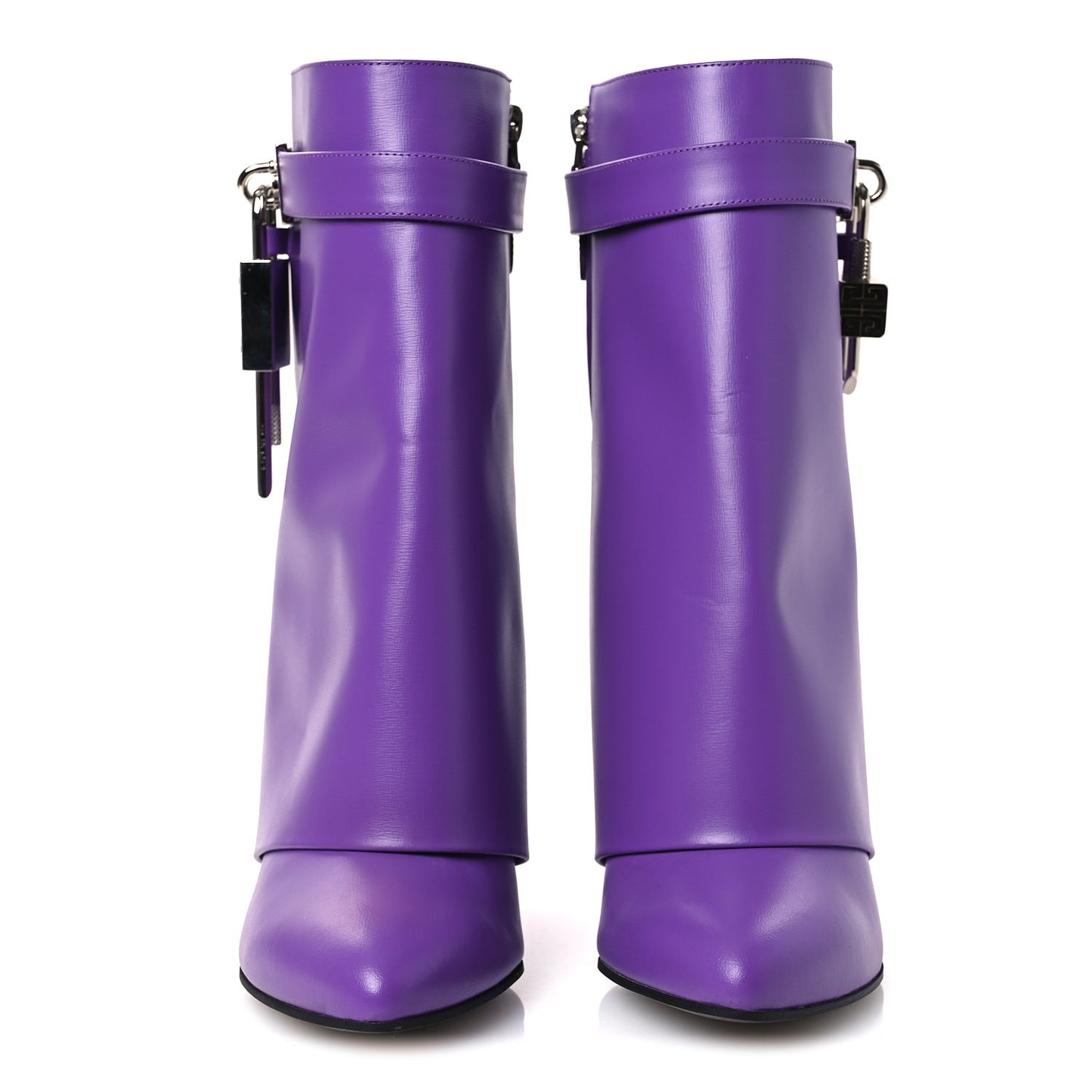 Calfskin Shark Lock Ankle Boots 40 Ultraviolet
