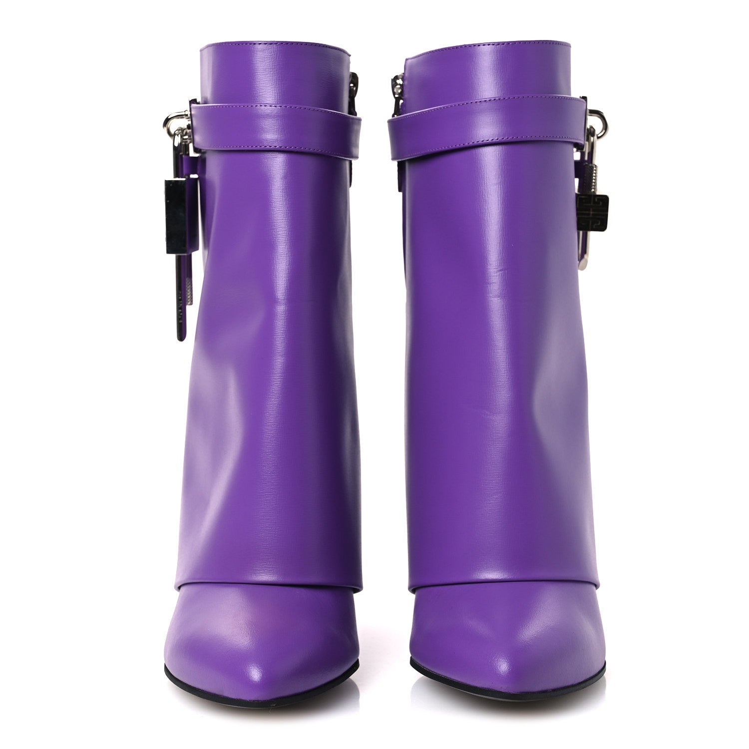 Givenchy Calfskin Shark Lock Ankle Boots 40 Ultraviolet 3 of 12