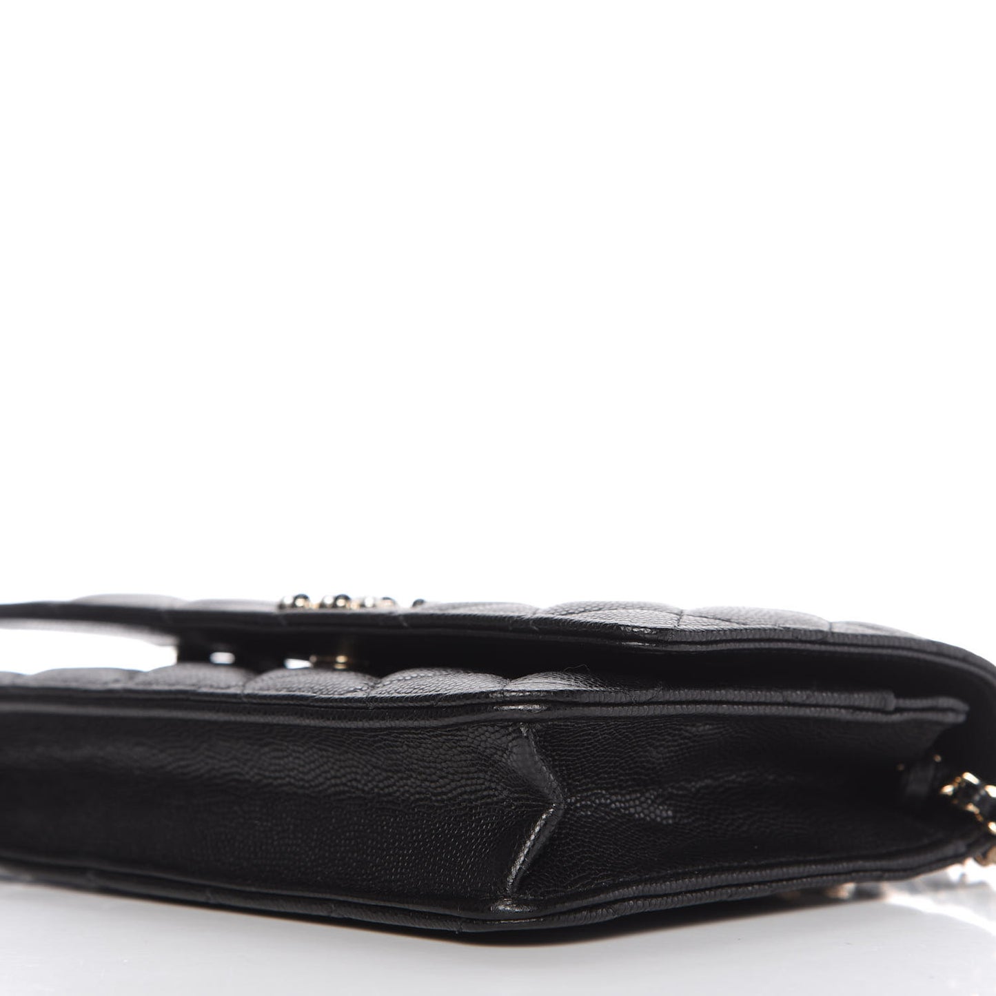 Caviar Quilted Coco Candy Wallet On Chain WOC Black