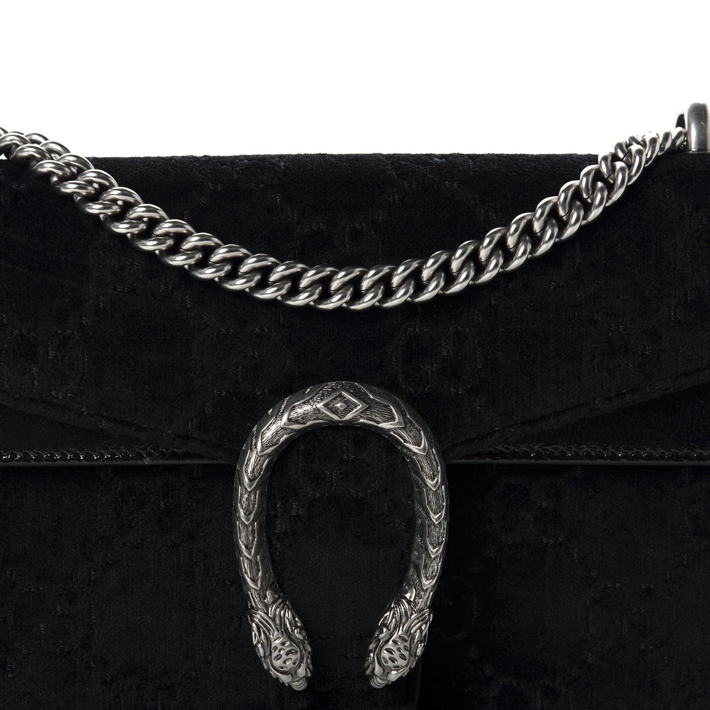 Velvet GG Monogram Small Dionysus Shoulder Bag Black