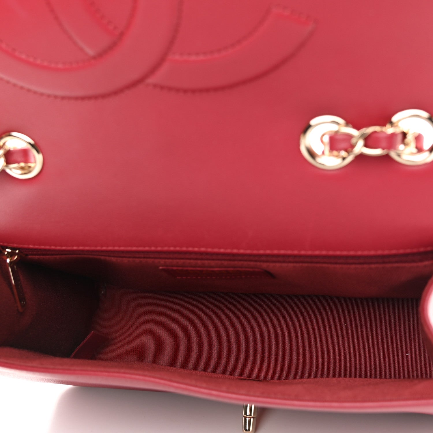 Chanel Lambskin Chevron Quilted Flap Red 7 of 12
