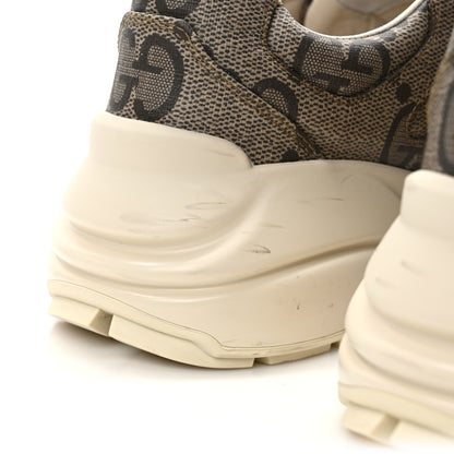 Gucci Maxi GG Supreme Monogram Gucci 100 Womens Rhyton Sneakers 38 Beige Ebony 9 of 11