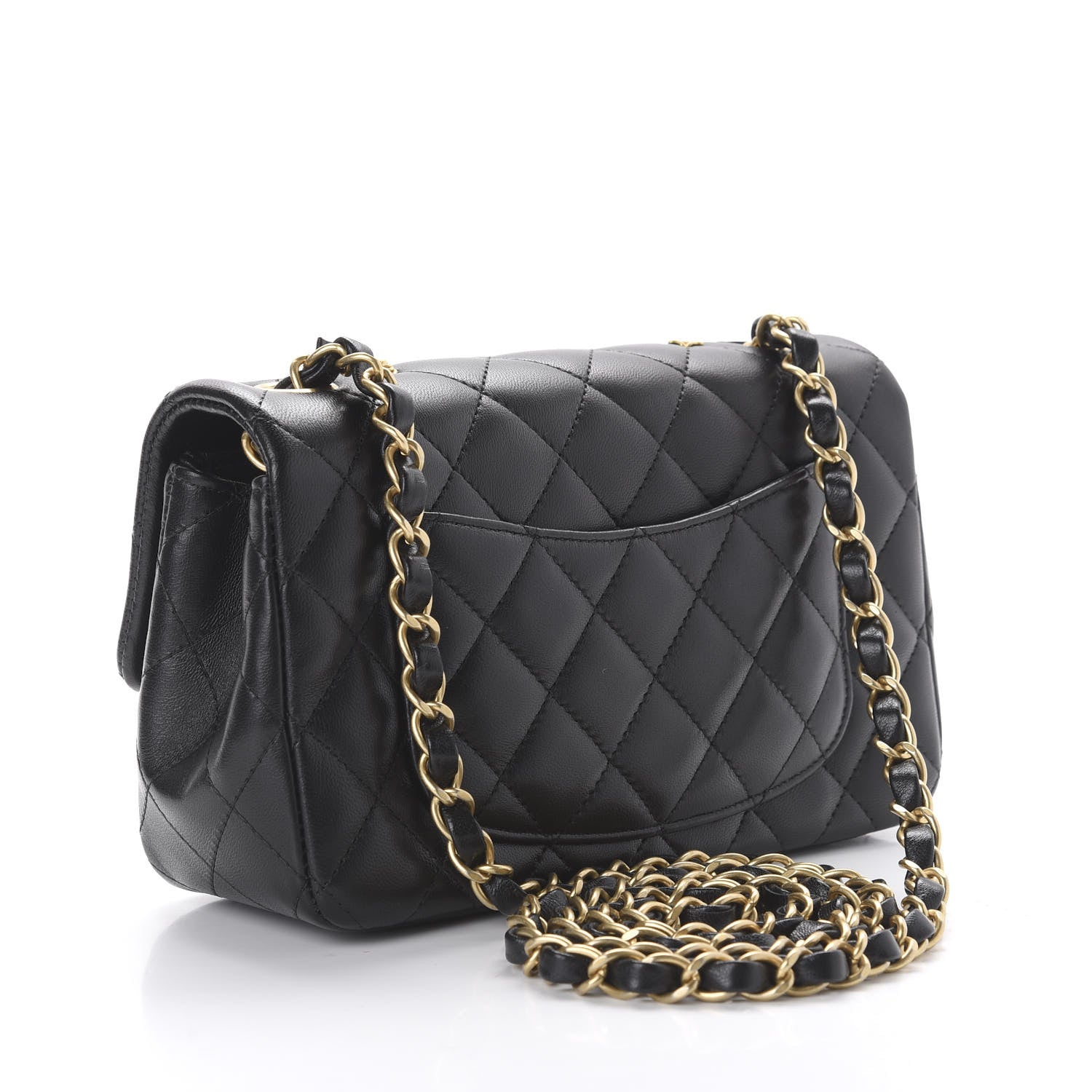 Chanel Lambskin Quilted Studded Mini Rectangular Flap Black 3 of 11