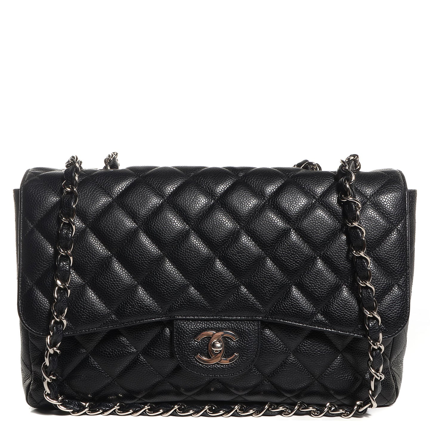 Caviar Quilted Jumbo Single Flap Black