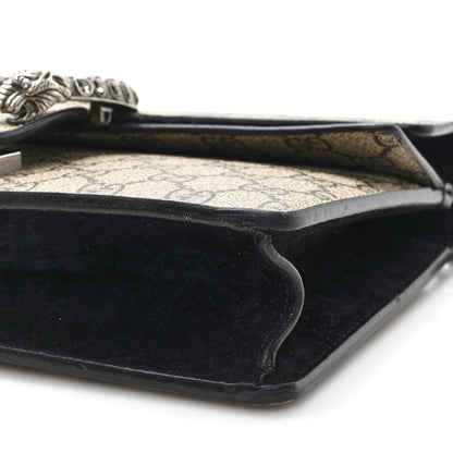Gucci GG Supreme Monogram Suede Crystal Small Dionysus Shoulder Bag Beige Ebony Black 10 of 12