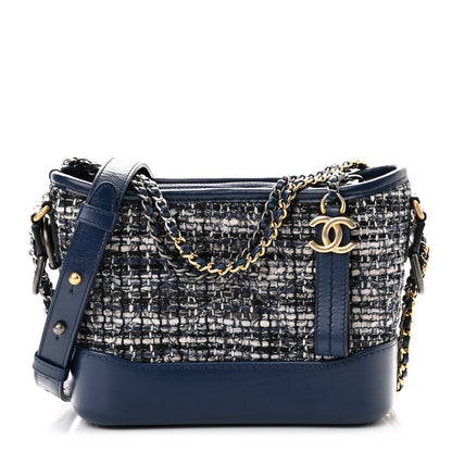 Chanel Tweed Calfskin Small Gabrielle Hobo Blue 1 of 10
