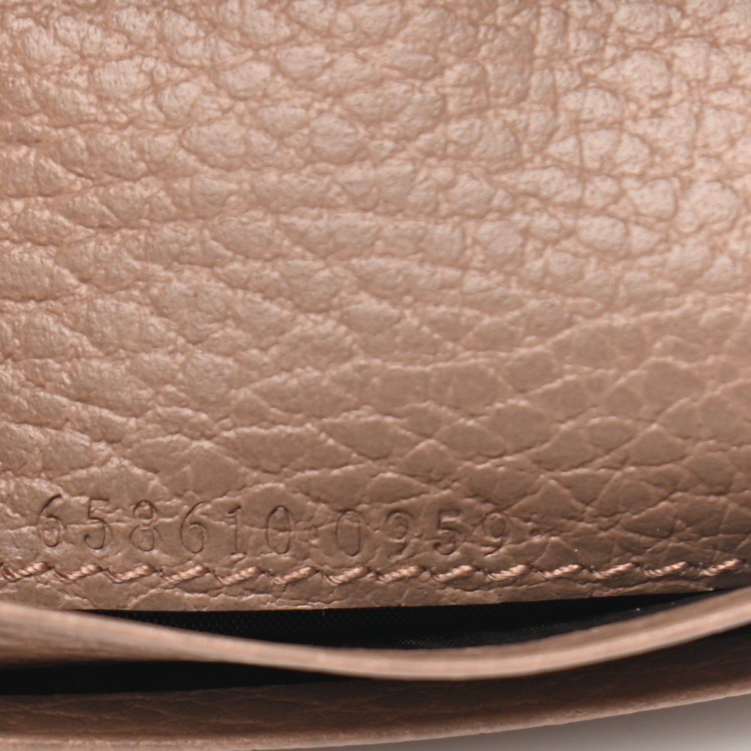 Gucci Dollar Calfskin GG Supreme Monogram GG Marmont Card Case Porcelain Rose Beige Ebony 7 of 8