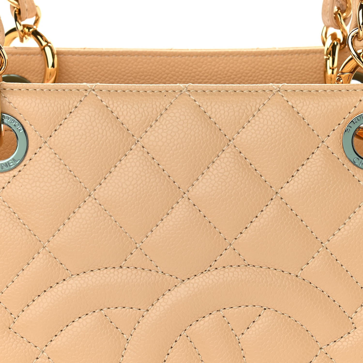 Chanel Caviar Quilted Grand Shopping Tote GST Beige Clair 9 of 11
