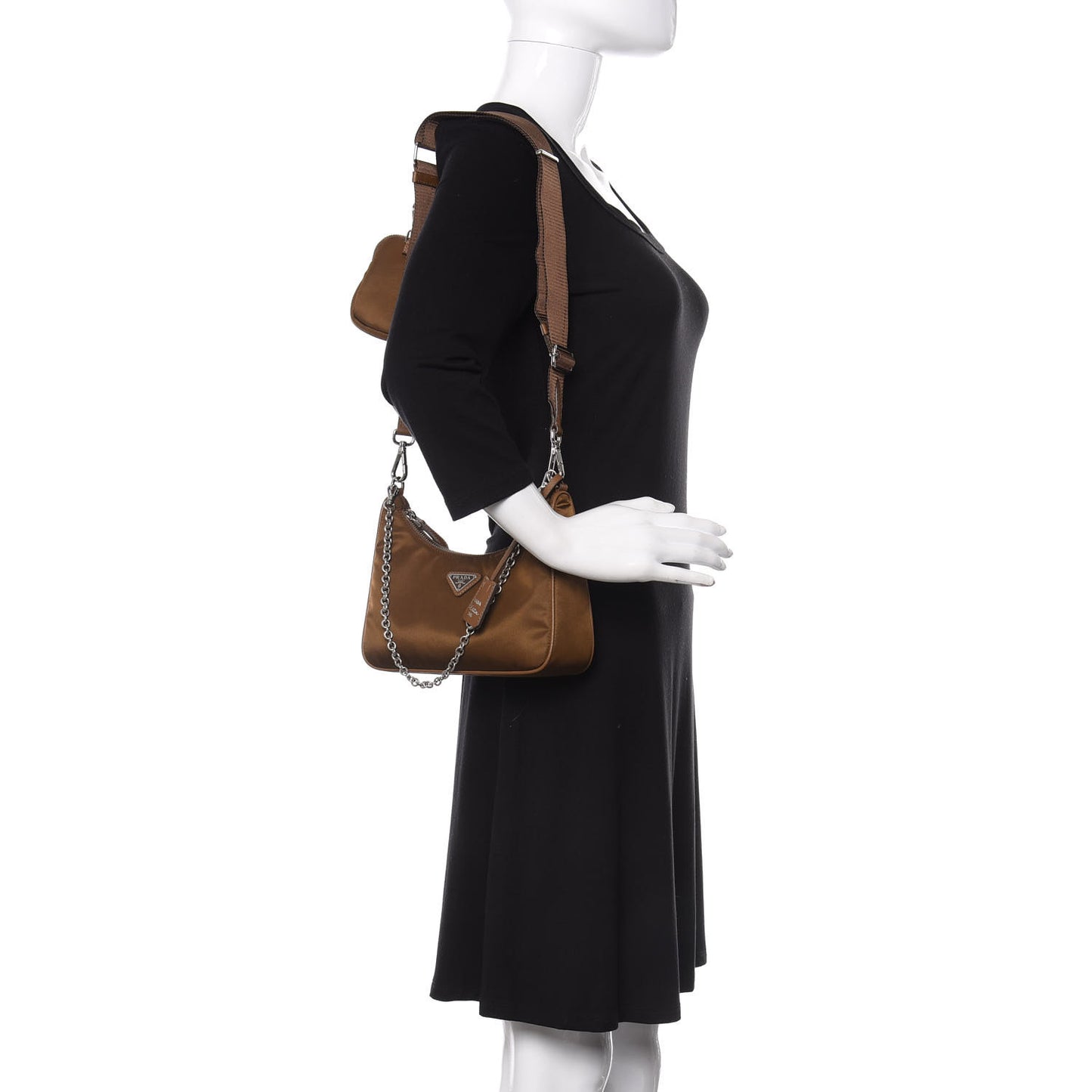 Tessuto Nylon Saffiano Re-Edition 2005 Shoulder Bag Cacao