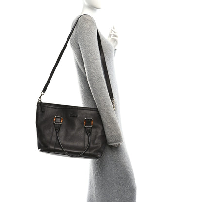 Gucci Calfskin Bamboo Top Handle Tote Dark Brown 2 of 10