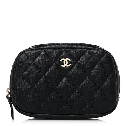 Chanel Caviar Quilted Small Curvy Pouch Cosmetic Case Black 1 of 10