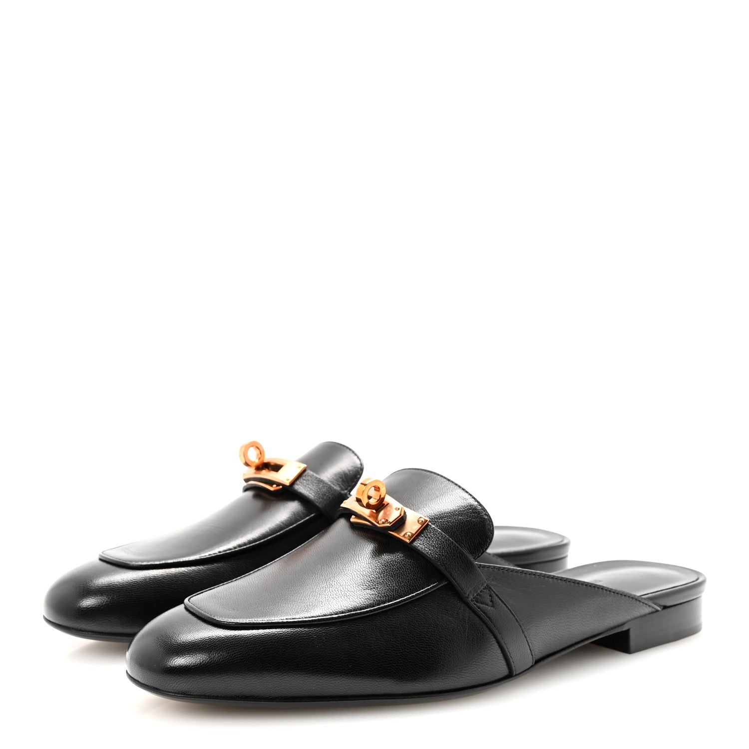 Hermes Goatskin Oz Mules 38.5 Black 4 of 10