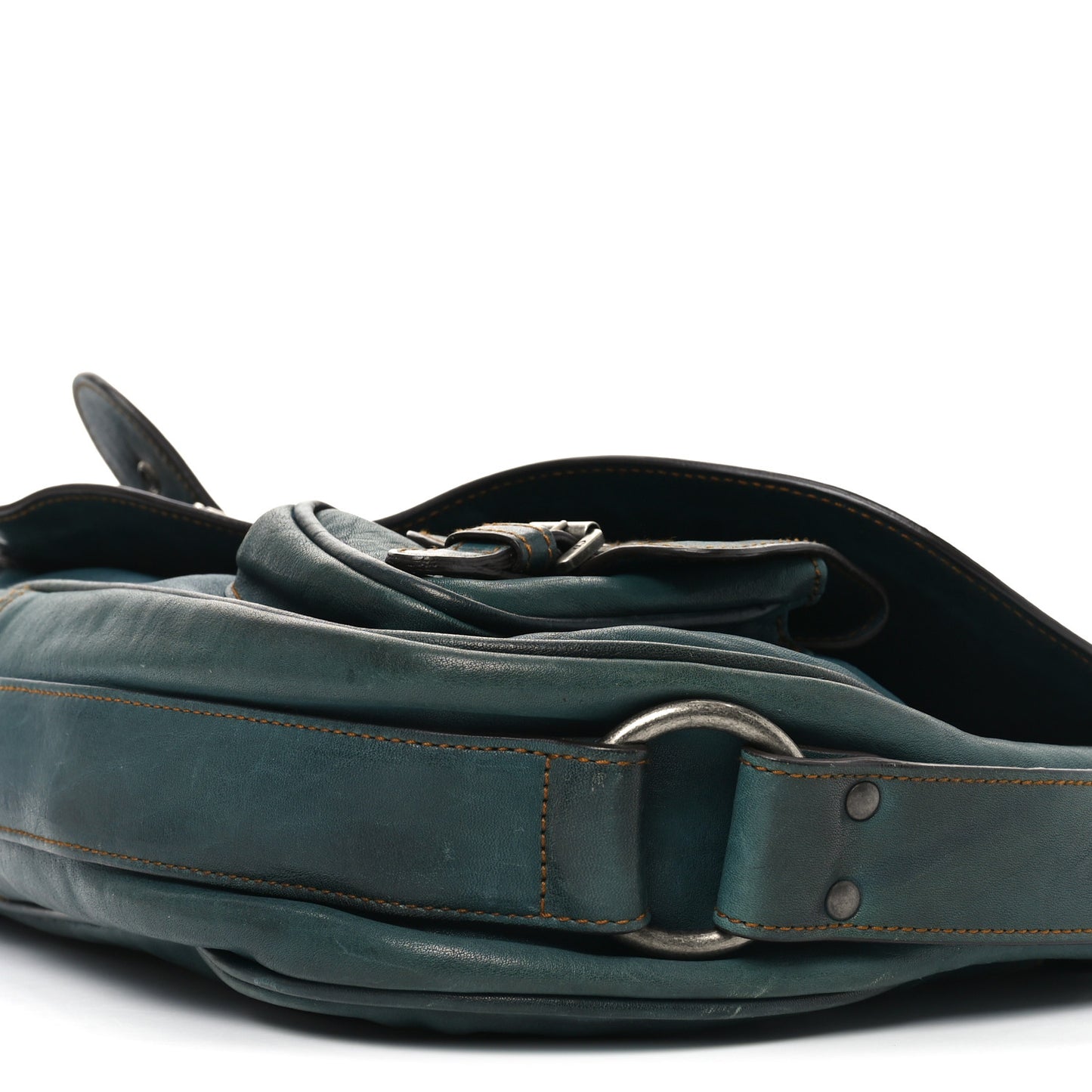 Calfskin Medium Gaucho Double Saddle Bag Dark Blue